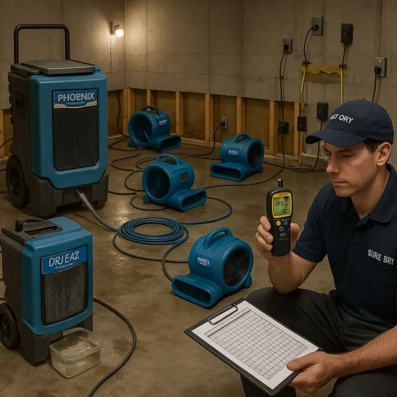 Structural Drying and Dehumidification process in Felton, DE